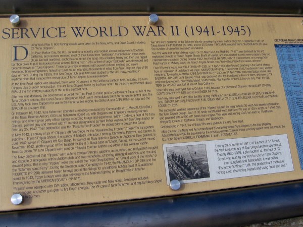 A detailed description of how the local Tuna Fleet served valiantly during World War II.