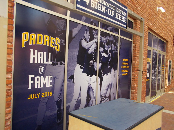 Some graphics at Petco Park commemorate Padres Hall of Famers.