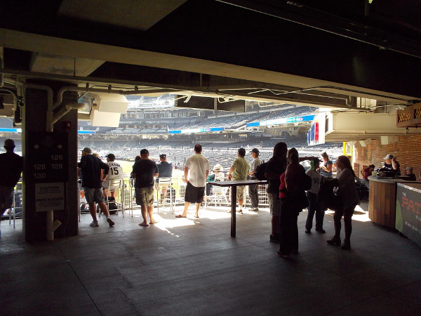 2016 FanFest allowed people to watch batting practice for the afternoon's exhibition game. A sunny spring day. The Pads will soon Play Ball!