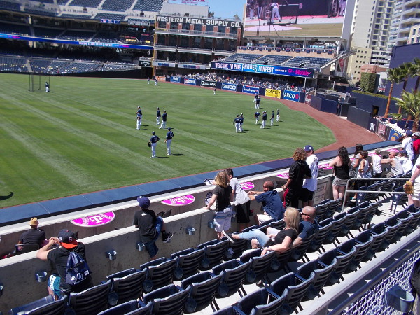 Padres faithful kick back in the stands and absorb the sights and sounds of San Diego baseball.