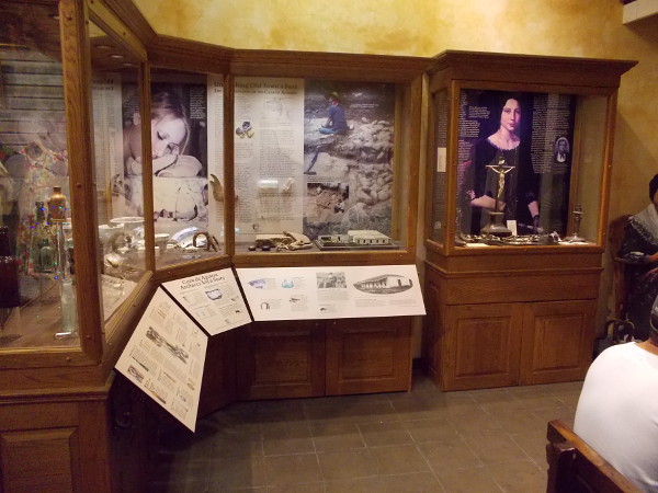 One side of El Museo Casa de Aguirre. Excavated artifacts are on display, recalling what life was like here in the mid to late 19th century.