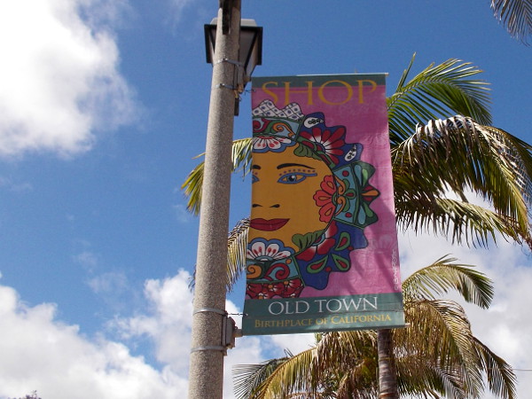 A festive banner in a perfect San Diego sky.