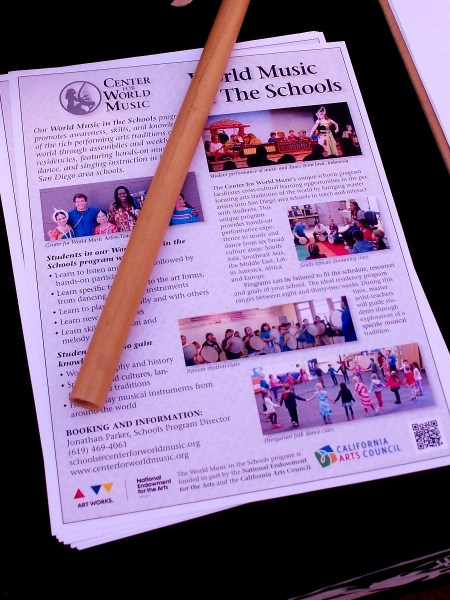 The Center for World Music promotes awareness, skills and knowledge of the rich performing arts traditions of the world in San Diego area schools.