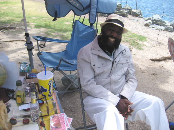 Papa Alex is a very friendly, happy, soulful psychic. He hangs out near Seaport Village and Embarcadero Marina Park North. His motto is: 