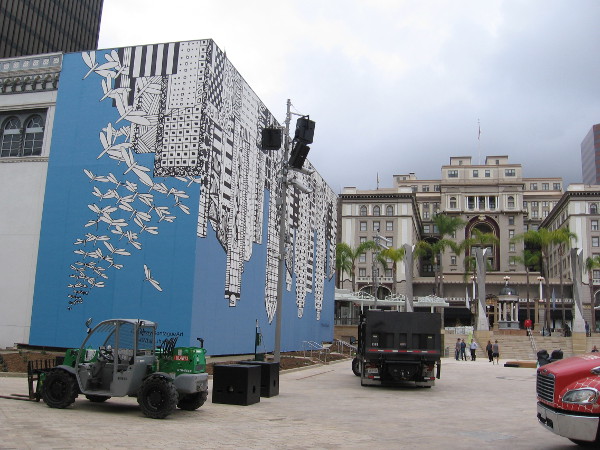 South side of the huge new public art mural in Horton Plaza Park.