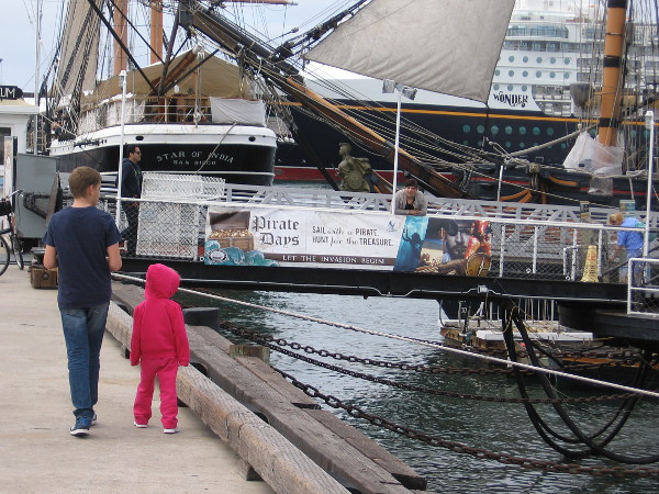 Strolling down the Embarcadero. Pirate Days is coming to the Maritime Museum of San Diego. Let the invasion begin!