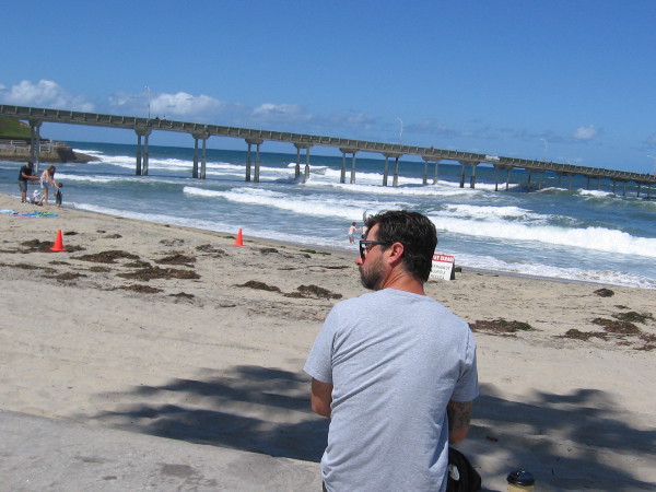 A glimpse of immensity beyond the beach. The OB pier extends a short way toward the mysterious horizon.