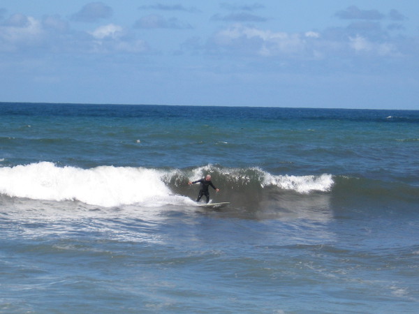 Riding a wave. A short trip upon the mighty ocean back toward familiar land.