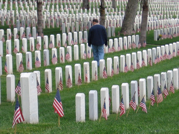 Walking among silent rows of white. Many gave the ultimate sacrifice for their nation.