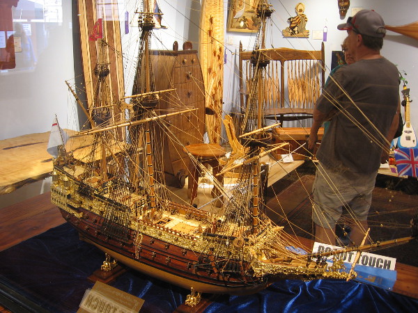 This might be the most intricate model tall ship I ever saw. Sovereign of the Seas, Boxwood, Mahogany, Ebony, Sycamore, William Norris.