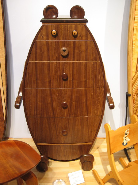 A fun chest of drawers perfect for a kid's room. Buddy Bear, Walnut, Ralph Crowther.