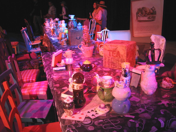 A super long table in the exhibit was set for an epic tea party!