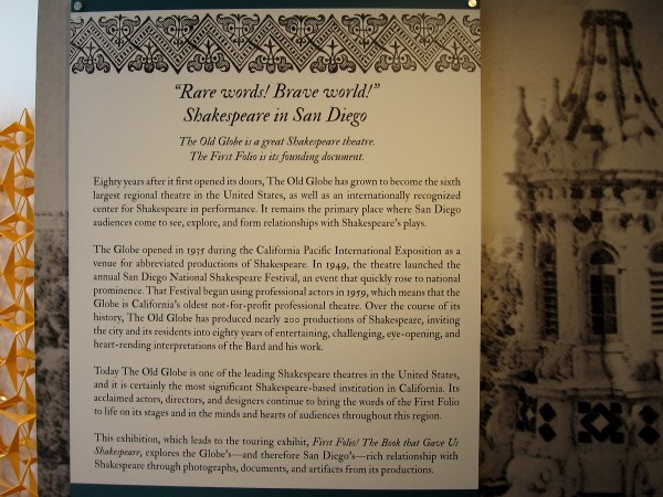 The Old Globe has grown to become the sixth largest regional theatre in the United States. It opened in Balboa Park in 1935 during the California Pacific International Exposition.