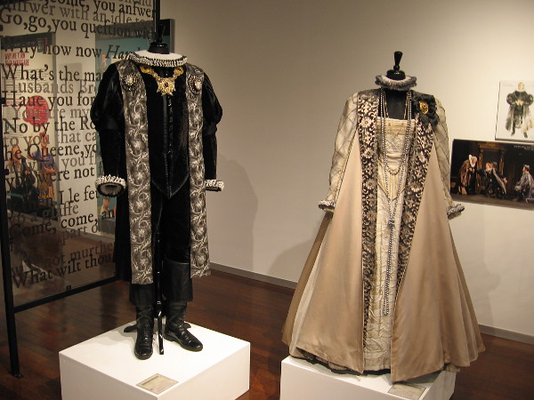 Costumes for Claudius and Gertrude, used in Shakespeare's famous tragedy Hamlet.