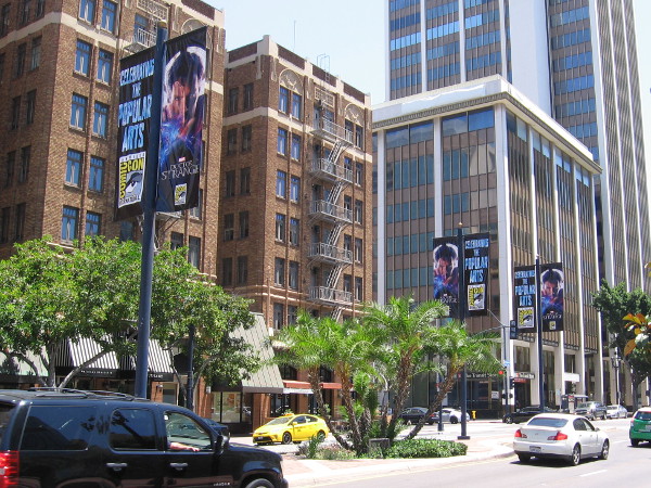 Now that San Diego Startup Week is over, the Doctor Strange street lamp banners have been hung throughout downtown--in the Gaslamp, by the convention center, along Broadway and the Embarcadero.
