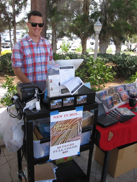 I needed some photos for today's blog post, so I captured a smile in the outdoor gift shop. I missed this afternoon's free Sunday concert because I was on a secret mission.