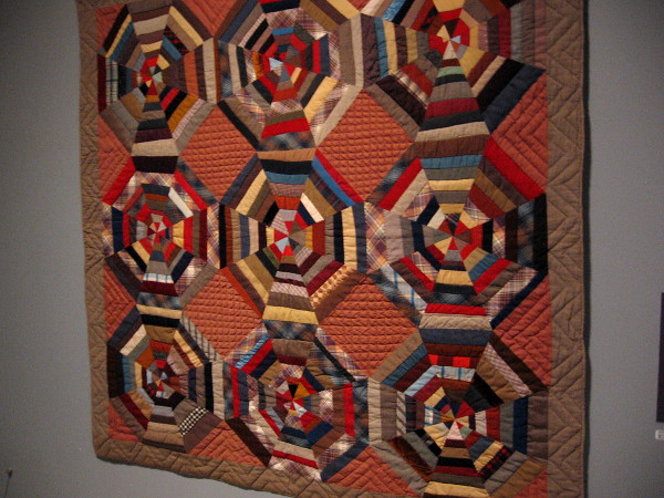 Spider Web quilt dazzles the eye. Many of the quilts feature unique visual effects or optical illusions.