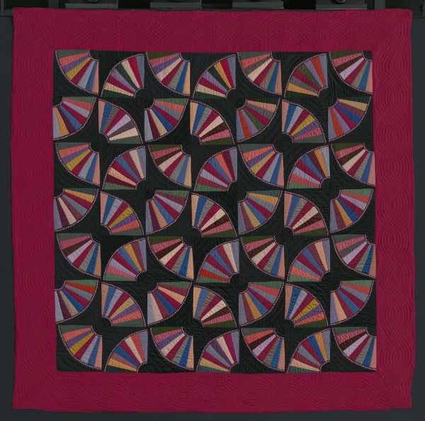 Fans quilt, Amish, 1900-1910. Made in Pennsylvania.