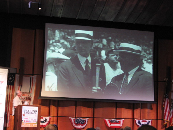 One brief moment in a 63 second video that relives MLB All-Star Game history, seen in the San Diego library's auditorium during the Talking Baseball event!