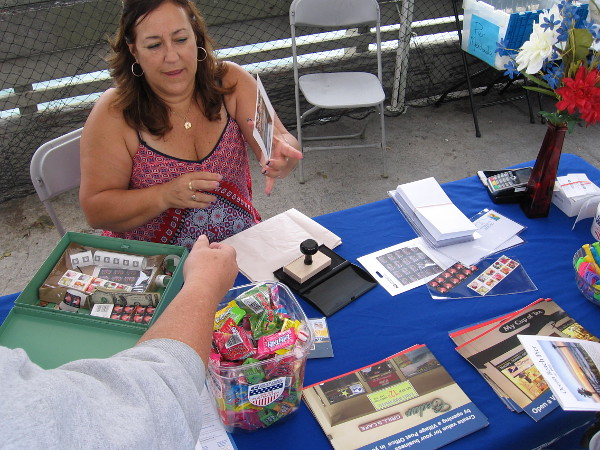 The United States Postal Service had a temporary philatelic station out on the OB Pier! Anyone could have a special pier postcard stamped with a custom-designed postmark!