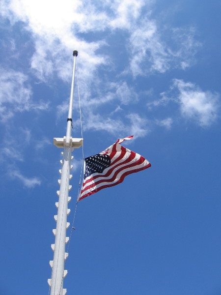 A billowing American flag on Independence Day!