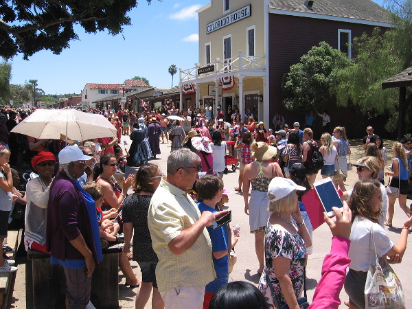 This photo shows the good crowd that converged on Old Town San Diego for the Fourth of July!