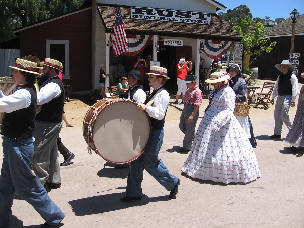 A scene from the American Independence Day parade in Old Town San Diego State Historic Park.