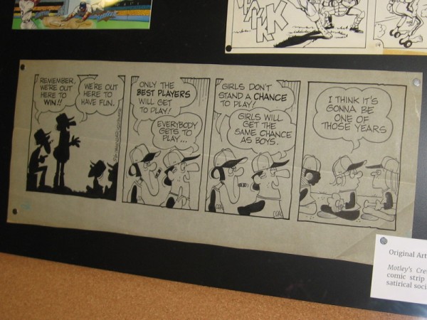 Original artwork for the satirical Motley's Crew comic strip.