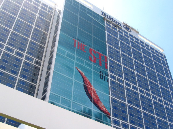Like last year, the Hilton San Diego Bayfront will feature a huge The Strain building wrap. This one already looks spooky, even through it's far from completed.