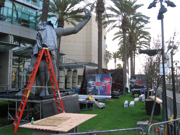 I was a bit surprised to see this area by the Omni Hotel dedicated to Batman v. Superman Dawn of Justice.