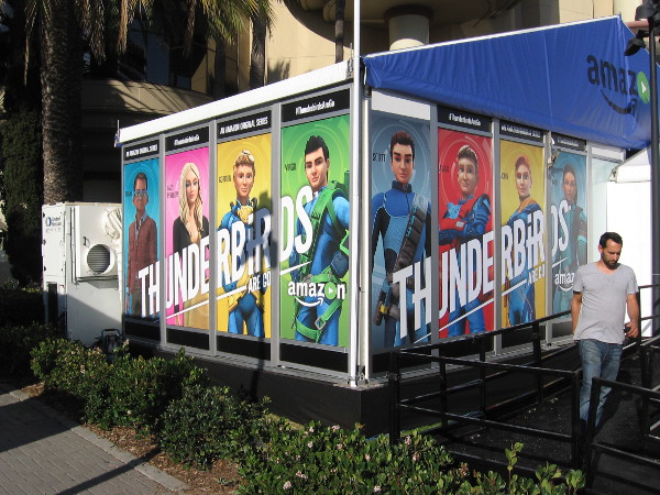 Graphics now adorn Amazon's Thunderbirds Are Go pavilion.
