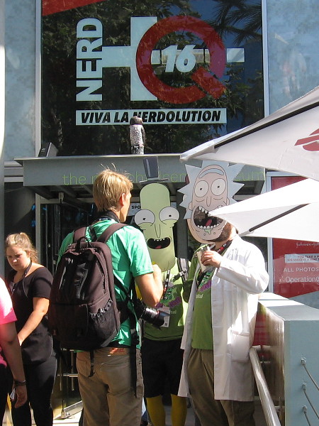 Rick and his pals from Adult Swim were spotted in San Diego near the entrance to Nerd HQ.