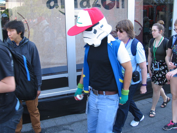 When you're a Star Wars Stormtrooper, you need a really, really big baseball cap!