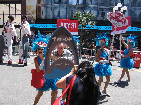 Oh, noooo! It's Sharknado, AGAIN! Syfy's promotional mayhem in the Gaslamp is as crazy as ever.