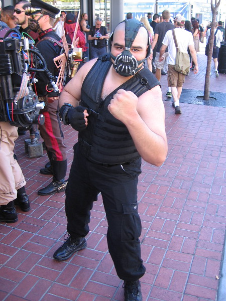 As I sauntered down a Gaslamp sidewalk, Bane refused to let me pass! Just some of the fun at 2016 Comic-Con.