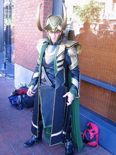 An elaborate cosplay of Loki, a favorite Marvel supervillain.
