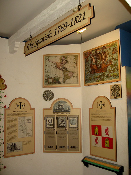 Interpretive exhibits inside the McCoy House Museum begin with the Spanish period of San Diego, from 1769 to 1821.