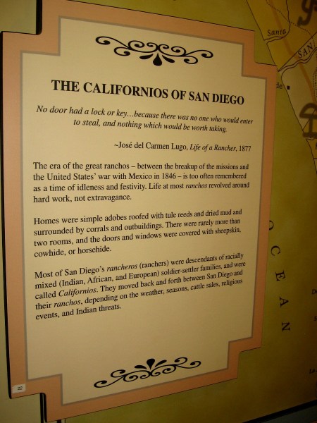 After the breakup of the Spanish missions, the era of the great ranchos began. Californios were often racially mixed descendants of soldier-settler families.