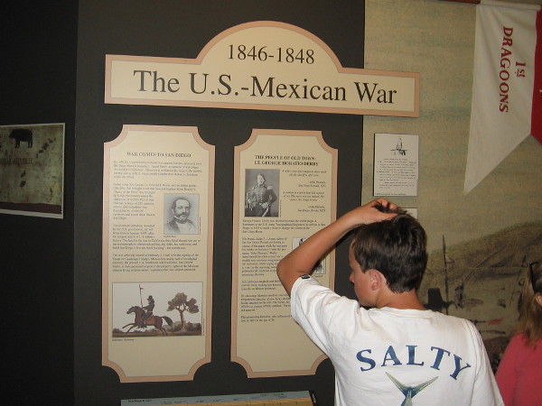 Exhibit in the McCoy House Museum details local history during the Mexican–American War from 1846 to 1848.