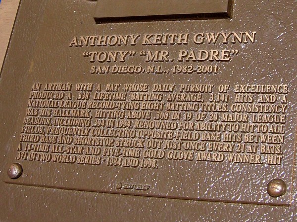 Tony Gwynn was simply one of the best Major League Baseball players of all time. He spent his entire career as a San Diego Padre. He was a cheerful soul loved by everyone who knew him.