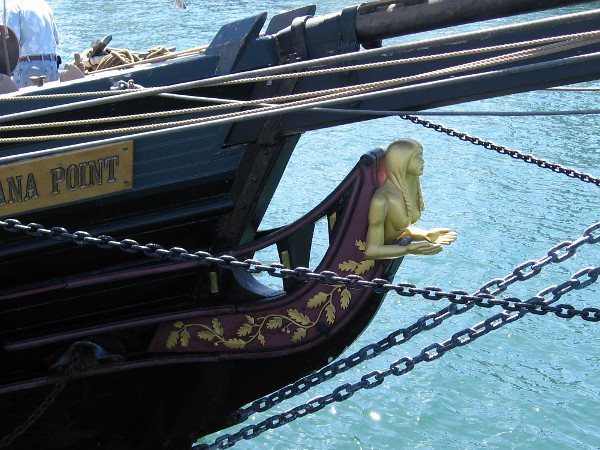 Figurehead of the Spirit of Dana Point is a Native American female.