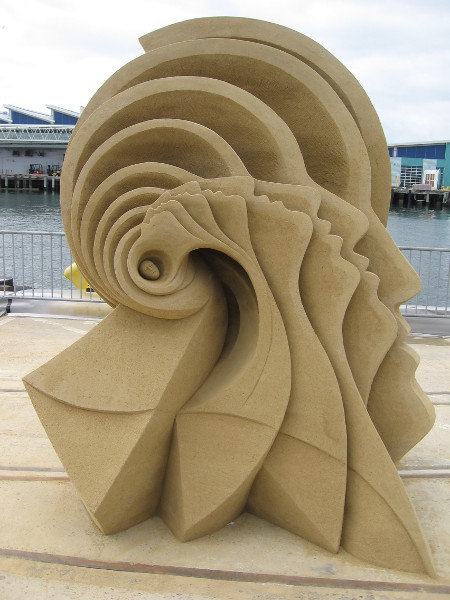 Alpha Waves, by world sand master Fergus Mulvany of Dublin, Ireland. This sculpture won second place at the 2016 U.S. Sand Sculpting Challenge.