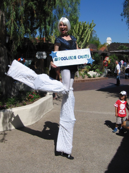 Someone seeks attention in Seaport Village.