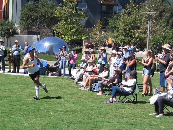 Just like professional baseball players, each dancer is introduced by name to the Trolley Dances audience.