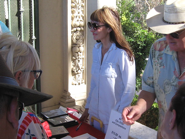 Dr. Carol Williams greets organ lovers in the gift shop after her final Sunday concert in Balboa Park. She has long been a San Diego treasure, and now becomes a part of our city's history.