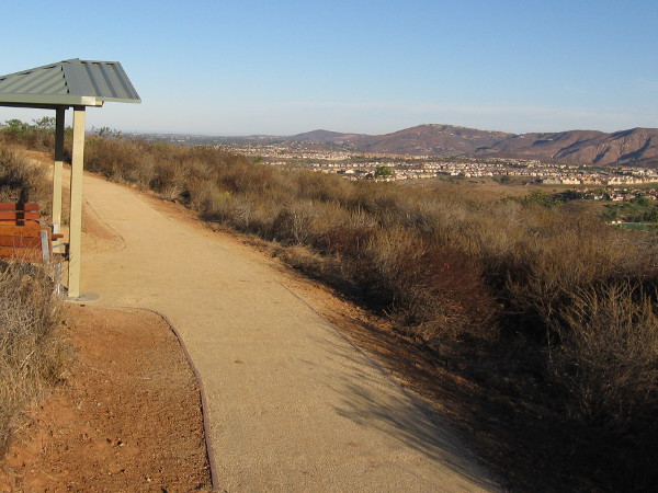 Wheelchairs are welcome on the beautiful Jas Arnold Trail For All People in Black Mountain Open Space Park.