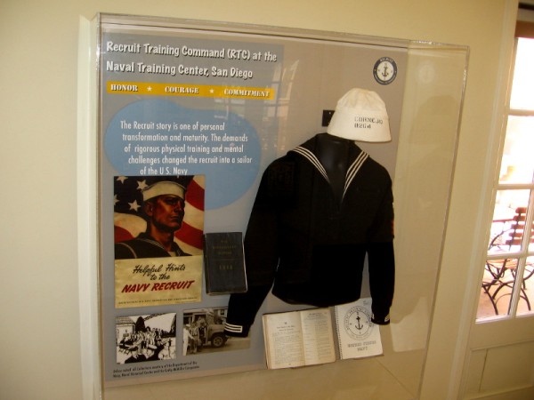 The Recruit story is one of personal transformation and maturity. A display explains how sailors were made at Naval Training Center San Diego.
