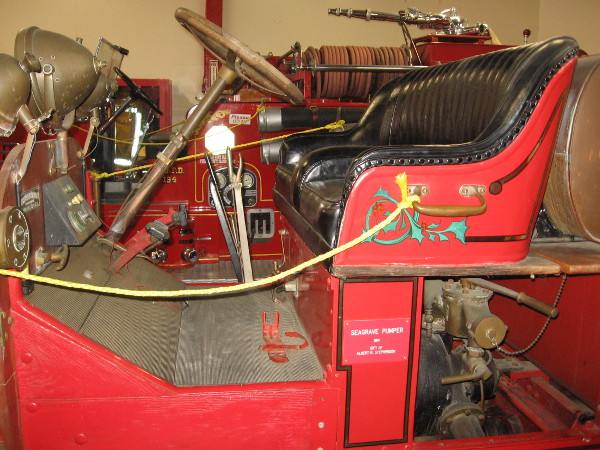 A closer look at a 1914 Seagrave Pumper. During my visit, I learned that fire engines are also called pumpers.