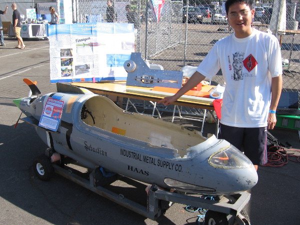 This human powered submarine was created by a team of students at UCSD. It competed in the International Submarine Race and was propelled by a 3-D printed fin.