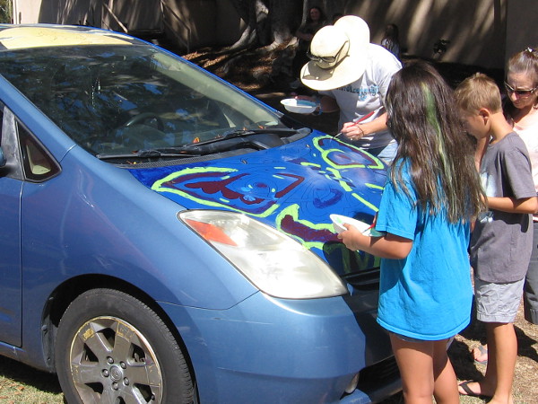 Anybody passing by was invited to Paint a Prius near the San Diego Automotive Museum!